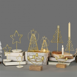 METAL STAR TREE CANDLEHOLDER DECORATION
